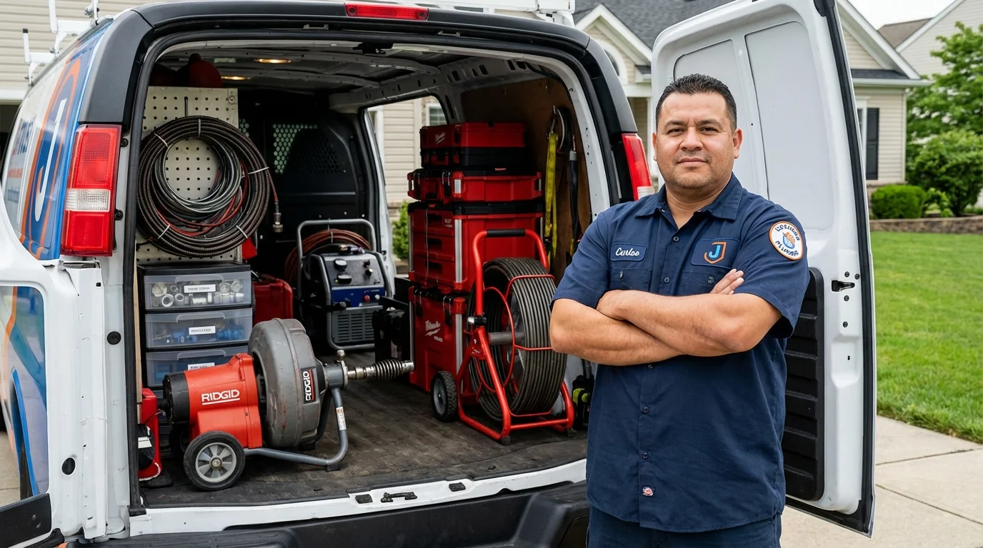 Professional drain cleaning equipment and Johns Plumbing LLC plumber in Denver City