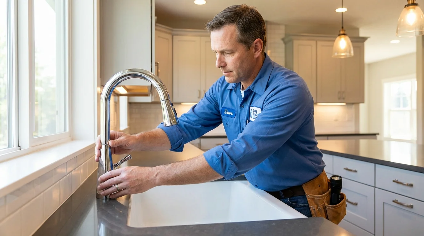 Kitchen faucet installation by Johns Plumbing LLC in Denver City