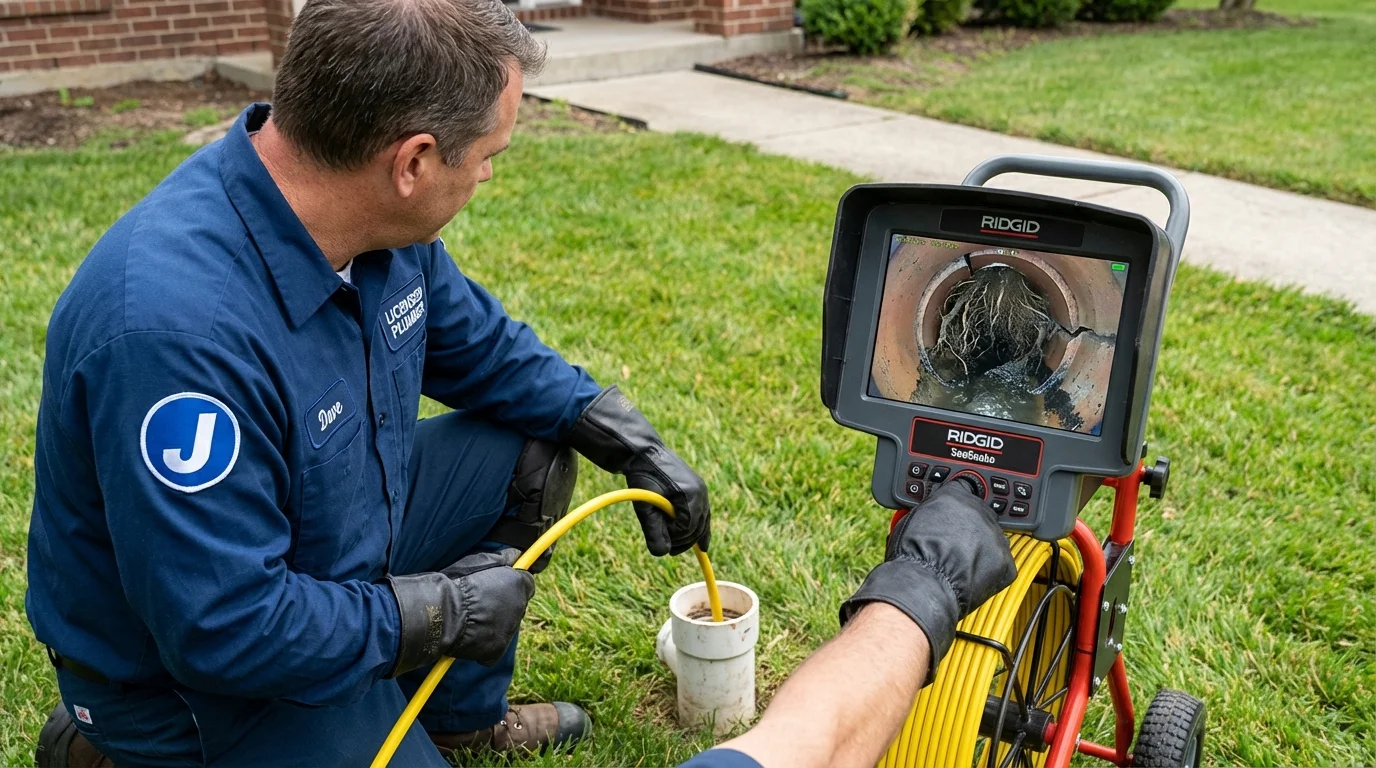 Sewer camera inspection being performed by Johns Plumbing LLC in Denver City